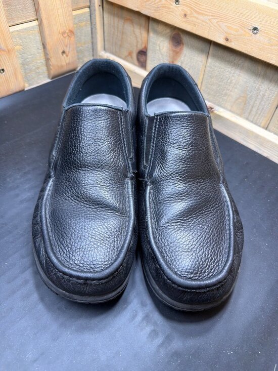 SAS Mens 11 W Black Pebbled Leather Slip On Loafer Walking Shoes Wide Width main image 6